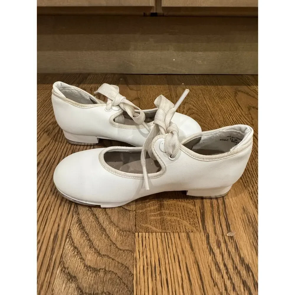 Capezio Jr Tyette White Synthetic Tap Shoes Toddler Girls Sz 11 Dance Activewear